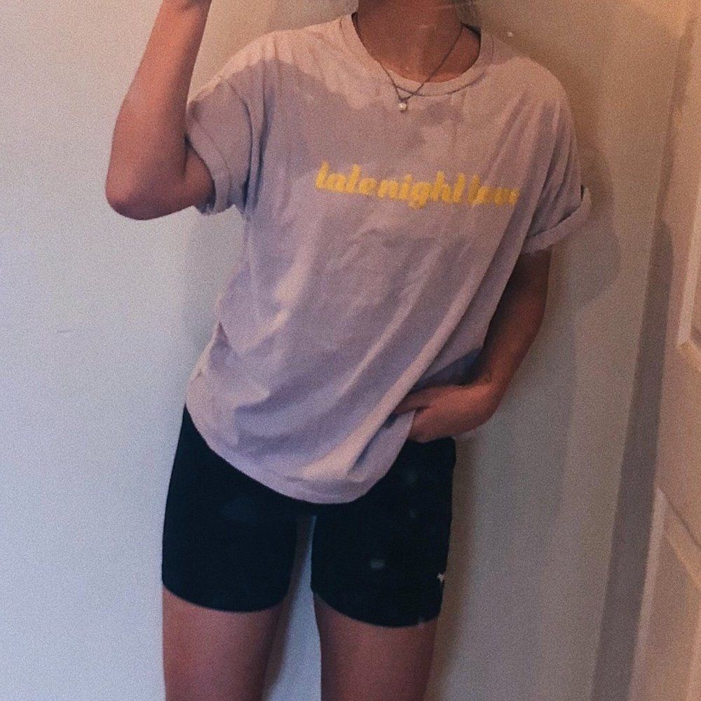 Purple Lavender Rolled Turned Up Sleeves Tshirt